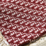 Red White Monogram Liner Fabric